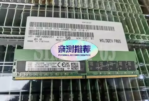 Compatible ForSamsung 32GB DDR5 2Rx8 Server RAM - PC5-4800B, Data Center Pull, 4800MHz ECC Registere