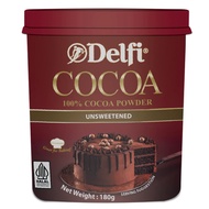 DELFI 100% Cocoa Powder Unsweetened | Serbuk Koko 180g