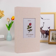 ADG 1Pcs Slip-in Linen Photo Album 300 Pockets Interleaf Type Picture Albums Durable 6 inch Photo St