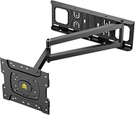 FORGING MOUNT Corner TV Wall Mount with 25.6 inch Long Arm, Full Motion TV Mount Swivel and Tilt, Fi