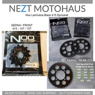 Noo Lamlukka Black 415 Sprocket Depan / Belakang 4 LUBANG SPOKET RK sprocket 415 black 4 HOLE LC Y15