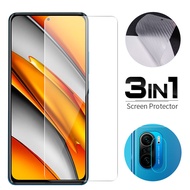 Xiaomi Mi 9T 10T Poco F2 Pro F3 X3 M3 3 in 1 Tempered Glass Camera Lens Screen Protector Carbon Back