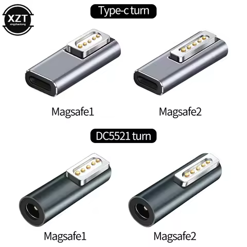 USB Type-C Magnetic PD Adapter for Apple Magsafe 1 Magsafe 2 MacBook Pro DC5521 USB C Female Fast Ch