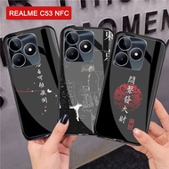 HP Latest REALME C53 NFC Glass Softcase [M193] Japan Word Motif - Case Realme C53 NFChp - Realme C53