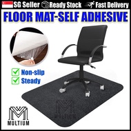 Self Adhesive Chair floor mat (Charcoal Black90x120-140cm)|Floor Mat Office Chair |Chair floor protection| Anti Slip Mat