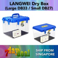 Langwei Dry Box (With Digital ThermoHygrometer and Rechargeable Reusable Dehumidifier) — Large (DB33) or Small (DB27)