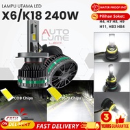 Autolume 2 Pieces LED Car Headlights X6/K18 240W – Four-Tube Focus LED HEADLIGHTS, Super Bright, Hig