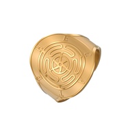 LIKGREAT Adjustable Hekate Wheel Ring Stainless Steel  Amulet Jewelry for Women