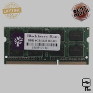 RAM DDR3(1333, NB) 4GB BLACKBERRY 16 CHIP ประกัน LT. แรมโน๊ตบุ๊ค ram notebook เเรม หน่วยความจำ RAM DDR ram laptop