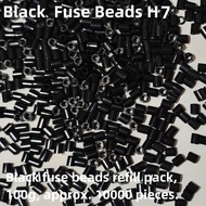 Fuse Beads H7 Black H2 White H1 Clear Refill Bag 2.6mm Pixel Puzzle Beads Around 10000 Beads 100g DI