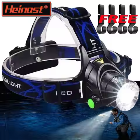Powerful T6 Led Headlamp 3 Modes Headlight Zoom Head Lamp Flashlight Torch by 2x18650 battery USB Re