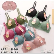 2027 Bra wire cup A Bra wire teen 2 buttons size 34.36.38.40
