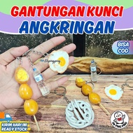 GANTUNGAN Quail Egg Keychain Tempeh/ Chicken/ Aquua/ Viral Angkringan Keychain Viral Food Keychain V