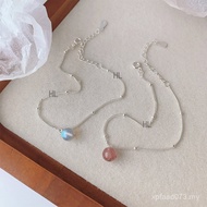 Strawberry Crystal Light Luxury Niche Bracelet Retro Moonstone S999 Female Student Crystal Bracelet 
