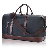 Litvyak Duffle Bag for Men Travel, Large Leather Canvas Duffle Travel Bag for Men Carry on Overnight