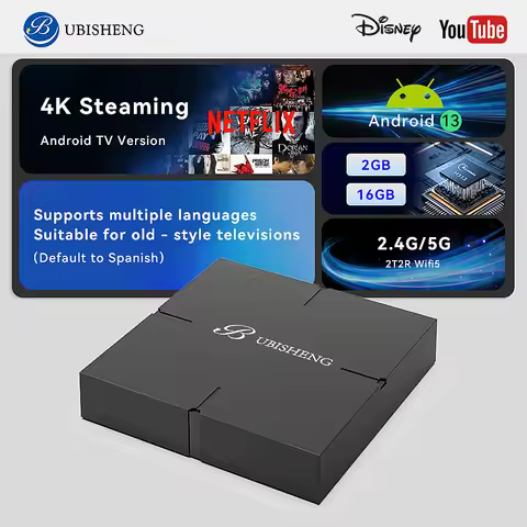 New Smart Internet Tv Box 2+16G 2.4G/5G (2T2R) Set Top Box 4K BT5.2 Support Spanish, Russian, French
