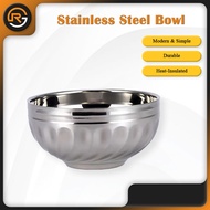 Stainless Steel Bowl Stainless Steel Bowl Double-Layer Heat Insulation Shock-resistant Platinum Bowl