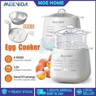 MEEVIDA 300W Electric Egg Boiler 4 Egg Boiler Capacity Egg Cooker Automatic Power Off Cooked with St