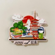 Tokyo Sensoji Temple Mount Fuji Carp Flag Painted Refrigerator Sticker Japan Magnetic Sticker World 
