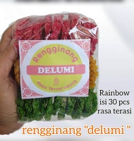 rengginang delumi rainbow rasa terasi udang ukuran mini isi 30 pcs