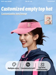 1 ชิ้น หมวกแก๊ปกันแดดสปอร์ต พิมพ์รูปภาพที่กำหนดเอง ปรับขนาดได้ ป้องกัน UV หมวกรันนิ่งโกลฟ์กันแดดผู้ห