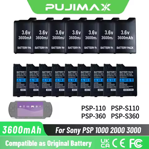 PUJIMAX 1-20PCS 3.6V 3600mAh Battery for Sony PSP1000 PSP2000 PSP3000 PSP-S110 PSP-110 1004 2004 300