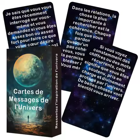 French Oracle Cards, French Tarot Deck, Universe Tarot Cards, Cosmic Wisdom Oracle Cards, 12x7cm, 54