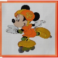 (H01) Full Cross Stitch Kit (D1-14) - Minnie on Roller Blades