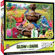 MasterPieces 500 Piece Glow in The Dark Jigsaw Puzzle for Adults, Family, Or Youth - Garden of Song 