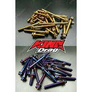 KINGDRAG ENJINE SKRU TITANIUM GOLD SCREW ENGINE MAGNET CLUTCH COVER FULL SET SCREW Y15ZR Y15 YAMAHA 