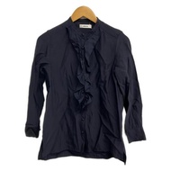 Ebure Blouse Shirt Size 3 dark Navy Ruffles Women Long sleeves Direct from Japan Secondhand