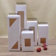 10pcs Multi-Size Gift Box PVC Window White Kraft Paper Box