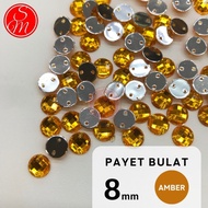 [PAYET BULAT] Ukuran 8mm Manik Kristal Jahit Mote Beads Borci Resin |