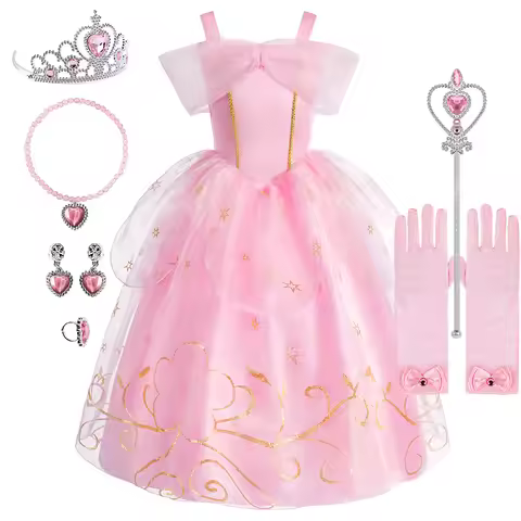 Little Girls Children Sleeveless Pink Dresses Children Floral Clothing Kids Princess Carnival Christ