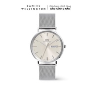 Đồng hồ Nam Daniel Wellington dây lưới thép - DW00100828 Classic Day Display Mặt Bạc 40mm