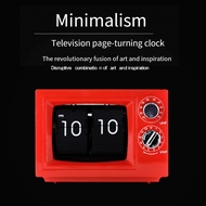F4TV-Shaped Flip Clock - Retro Mechanical Desk Clock with Classic Television Design for Living Room