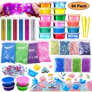 Toy squeezing  DIY Slime Kit For Girls Boys Ultimate Glow Glitter Slime Making Kit Clear Crystal Unicorn