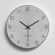 12吋 北歐水泥工業風掛鐘 簡約掛鐘 客廳靜音木製時鐘 30cm x 30cm 電子鐘