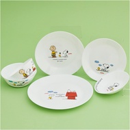 [Pyrex] Snoopy Milk Glass Tableware 6p Set / Dinnerware