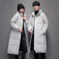 Quality Assurance Winter White Duck Down Coat Long Down Jacket Over-the-Knee Mid-Length Thickened Couple Hooded Jacket Korean Version Street Wear Jacket White Duck Down Down Jacket Couple Hooded Jacket Men/Women Long Jacket Down Jacket Long Over @-