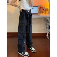 baggy pants women pants Seluar Kerja Hitam Gaya Rapper untuk Wanita, Model Baharu 2026, Potongan Lur