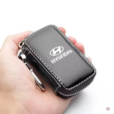 Car Key Protector Bag Holder Key Case Wallet Zipper Bag For hyundai i10 i20 i30 i40 ix35 N line Kona