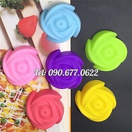 Bộ 10 khuôn silicon làm bánh, rau câu, bánh bông lan, bánh da lợn, bánh Cookie hoa hồng 3 lớp – Mã s