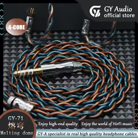 GY HiFi-71 Melting Dome Quenched Single Crystal Copper Earphone Upgrade Cable 4.4/3.5mm MMCX 2Pin/0.