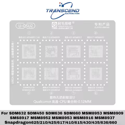 BGA Reballing Stencil For Qualcomm Series CPU SDM632 SDM450 SDM636 SDM660 MSM8953 MSM8909 MSM8917 MS