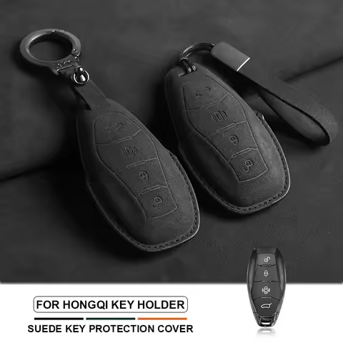 For Hongqi HS5 H5 H6 H9 EH7 HS7 H7 L5 HS3 L9 HQ9 Suede Car Smart Remote Key Case Protection Cover Ke