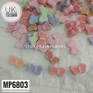 MP6803 Mote / Small Butterfly Chalk Beads 7x13mm (1 content -/+ 48 Mixed Colors)
