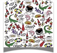 24pc New Orleans Food Theme Cocktail Napkins - Luxuriously Absorbent 3ply Premium Quality Beverage N