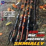 Pipeliness】2-6lb 5-8กรัมน้ำหนักเบาเบ็ดตกปลาแข็งปลาย UL ปั่นและคันเบ็ดตกปลาแท่งคาร์บอนแข็งก้านกุ้ง
