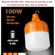 [SUPER CONTINUOUS BRIGHT 6H-8H] Extremely Bright Waterproof 100W LED Bulb with Charger. with hanger.